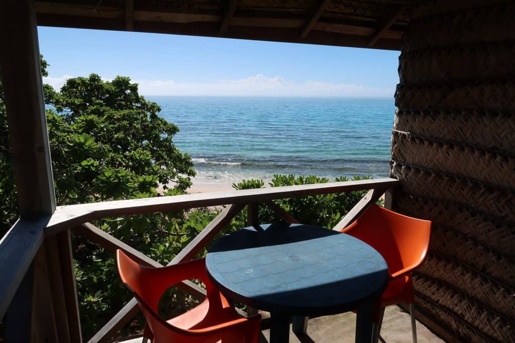 הנוף מהמרפסת של המלון שלי באיי טונגה